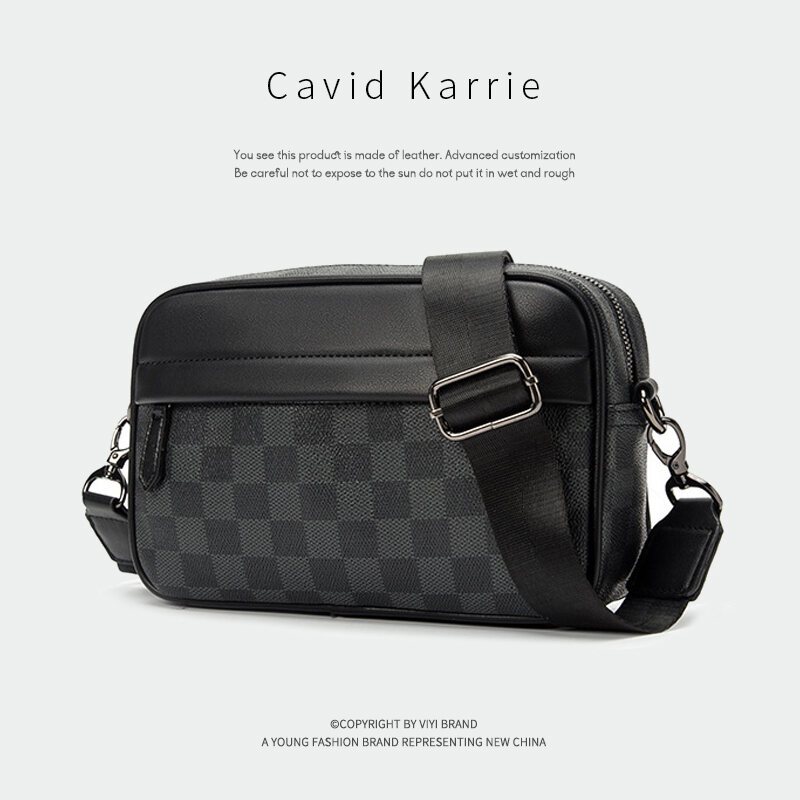 Casual Solid Mens Crossbody Bag Messenger Bag Mens PU Leather Crossbody Shoulder Bags Male Handbag Bags Cross Body Bag