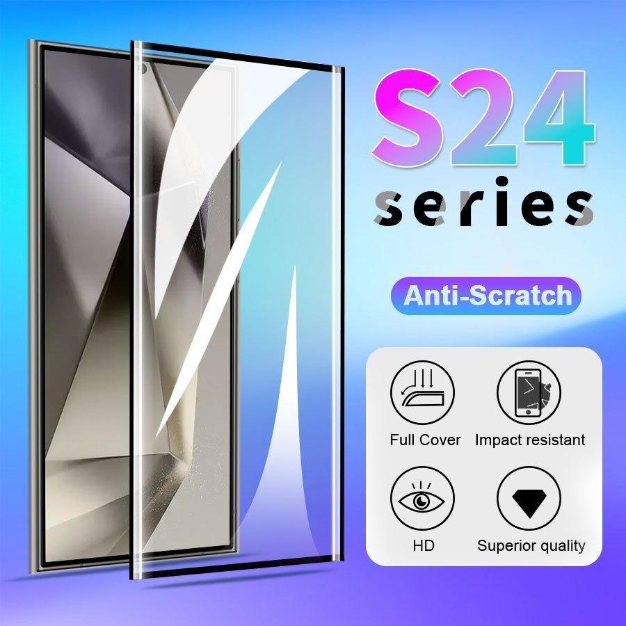 ฟิล์มกระจก โค้ง เต็มจอ สำหรับ Samsung Galaxy S24 Ultra S24 Plus S23 FE S21 FE A54 S23 S22 S21 S20 Ultra Plus + Note 20 Ultra 8 9 10 Plus 5G