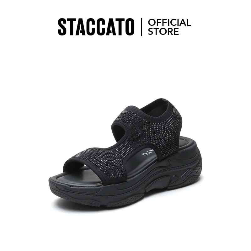Staccato Women's Platform Wedge Sandals รองเท้าแตะผู้หญิง รองเท้าส้นตึก B6407