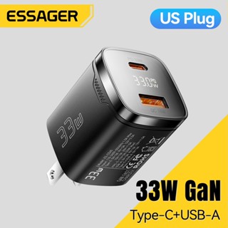 ESSAGER 33W GAN Charger USB-A + Type-C Fast Charging adapter…