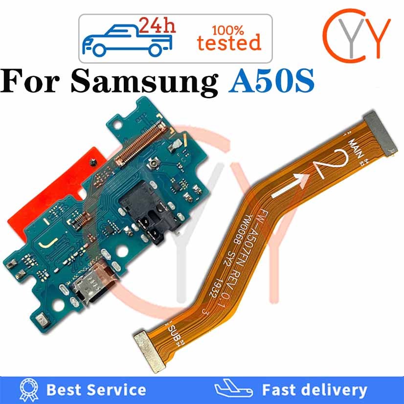 สําหรับ Samsung Galaxy A50S A507 A507F USB ชาร์จพอร์ต Dock Board Charger Connector เมนบอร์ดหลัก Flex Ribbon
