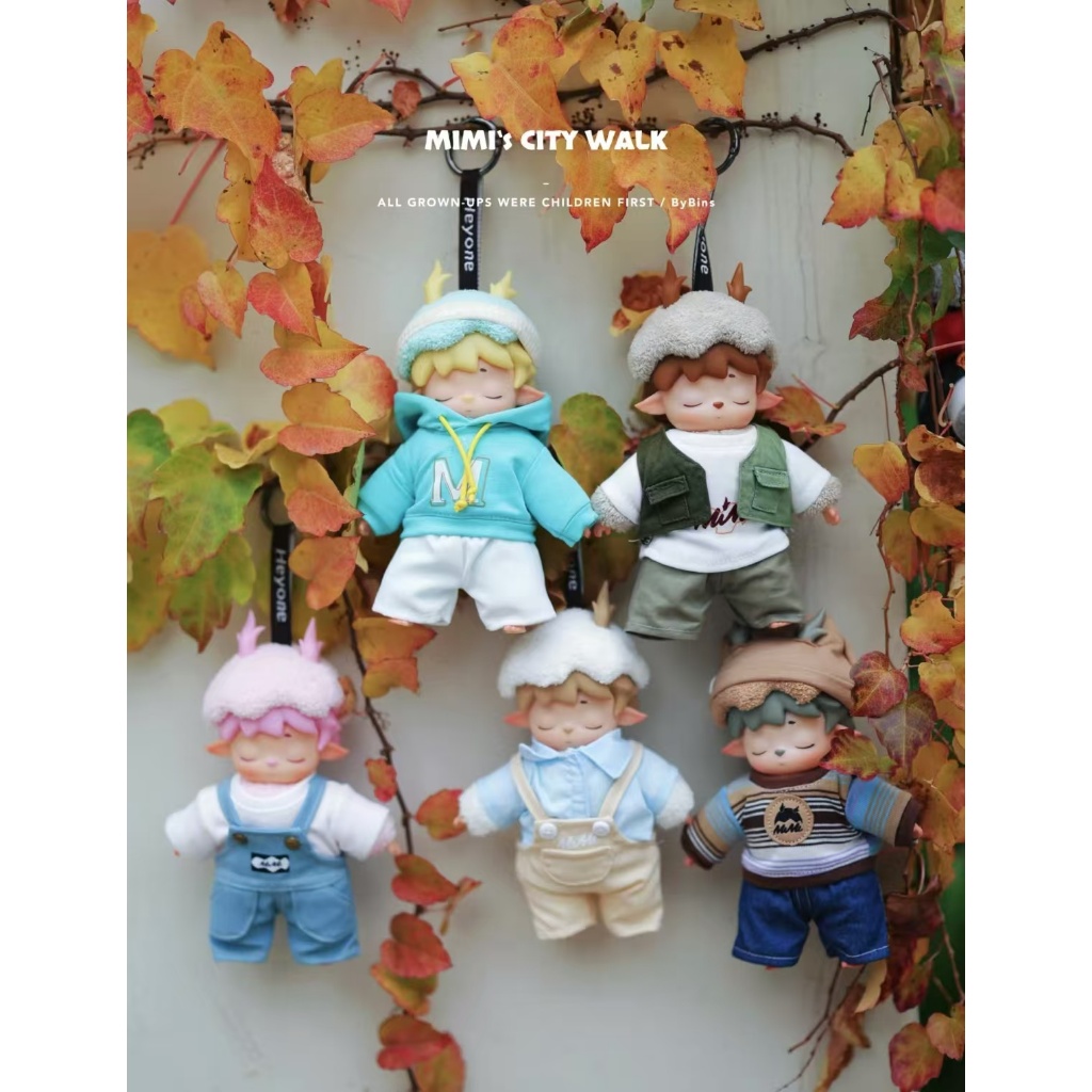 Heyone Black Play MIMI CITY WALK Series ตุ๊กตาไวนิลอินเทรนด์เล่นฟิกเกอร์