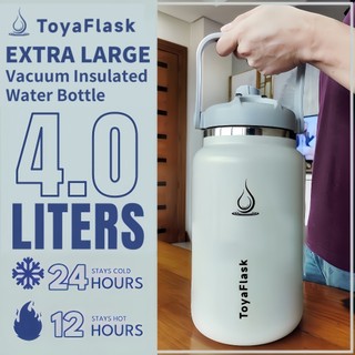Toya Flask 4000ml/2800ml Insulated Tumbler Large Capacity Stainless Steel Jug Vacuum Flask Sports Bottle