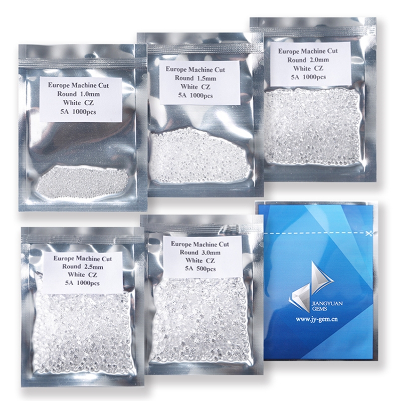 1000pcs รอบสีขาว Cubic Zirconia สังเคราะห์อัญมณี 0.7 มม. ~ 2.5 มม.5A หลวม CZ หินสําหรับเครื่องประดับ DIY