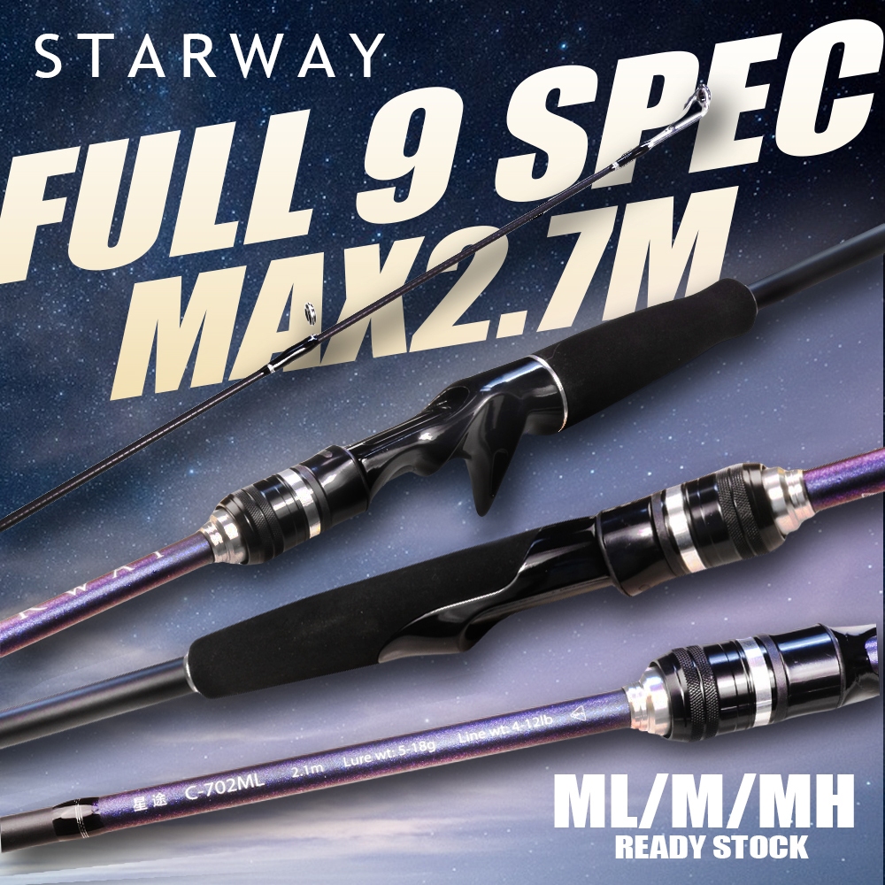 2.1M/2.4M/2.7M Carbon Fishing Rod 5-18g/4-12lb ML/M/MH Spinning Rod Bass Snakehead Joran Pancing
