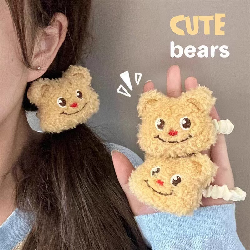 น่ารักเนยจามเชือกผมการ์ตูนหัวเชือกหนังวงหมีน้อยหางสนุก ชม. หูฟัง อุปกรณ์ผมรูปแบบใหม่