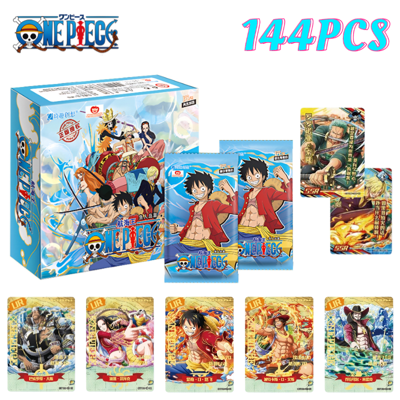 ใหม่ 144 การ์ด TCG One Piece Fishman Island Chapter Luffy SER/SSR แฟลชการ์ดการ์ดเกมอะนิเมะ