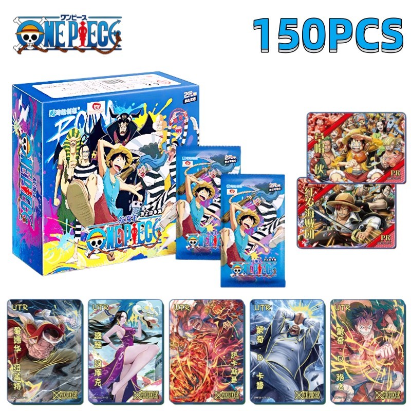 ใหม่ 150 One Piece TCG Luffy Zoro Sanji Rare PR/UTR/SSR Shiny Card Top War Series