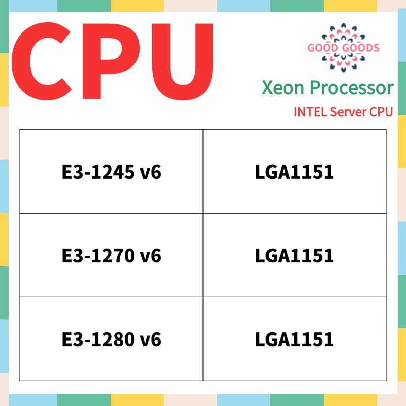 E3-1245v6 E3-1270v6 E3-1180v6 INTEL Xeon โปรเซสเซอร์ CPU LGA1151