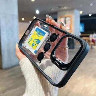 เคสโทรศัพท์มือถือ แบบใส ป้องกันเลนส์กล้อง พร้อมแหวนขาตั้ง สําหรับ IPhone 13 11 12 14 15 Pro Max Plus