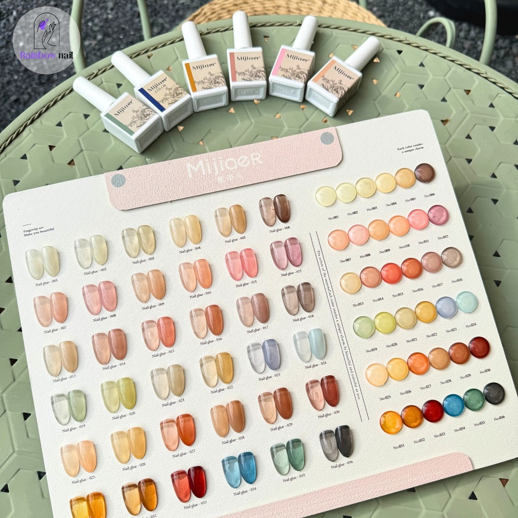 Mijiaer 36 สี ชุดยาทาเล็บเจลใส สีเจลลี่โปร่งแสงทุกฤดูกาล ฟรีการ์ดสี สามารถจัดส่งได้ทันที