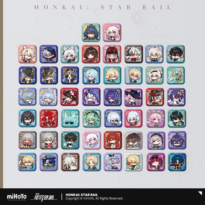 Sunsyea Honkai Star Rail สินค้าอย่างเป็นทางการ miHoYo Original PMZLG Series Badge Dan Heng Kafka Jing Yuan มีนาคม 7th Luocha Balde Gapard Herta Himeko Sampo