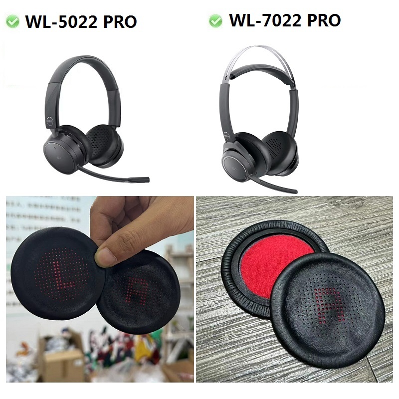 แผ่นรองหูฟังสําหรับ Dell PRO WL-5022 WL-7022 หูฟังไร้สายเปลี่ยน earmuff หมอนรองหู ที่ครอบหู แผ่นรองห