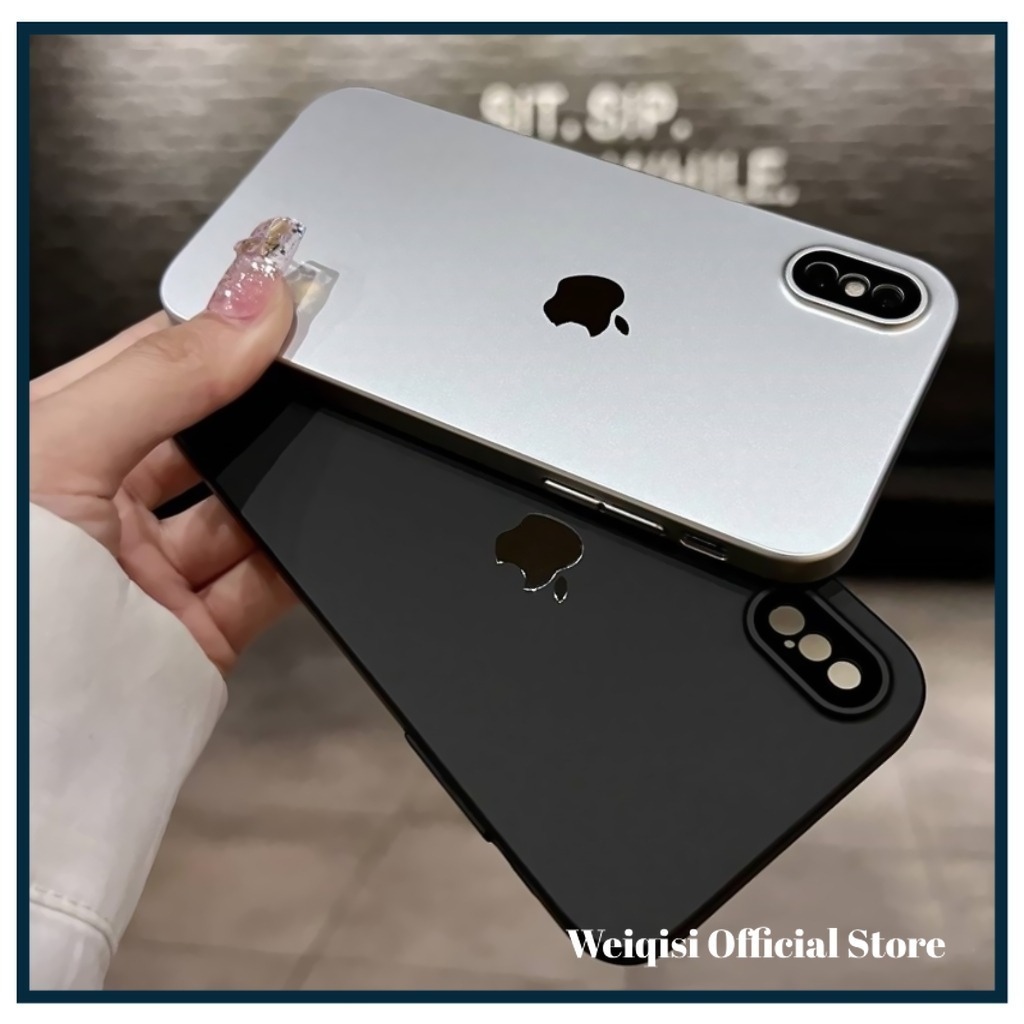 เคสโทรศัพท์พีซีแบบแข็งระดับพรีเมียมสําหรับ iPhone X Xs XR Xs Max 7 Plus 8 Plus 7 8 เคสโทรศัพท์ธรรมดาพร้อมฟิล์มเลนส์