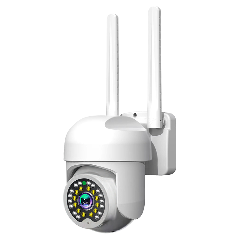 Wifi กล้องวงจรปิดไร้สาย 1080P ภาพสีกันน้ํากลางแจ้งขนาดเล็ก Humanoid การติดตามอัตโนมัติกล้อง WIFI
