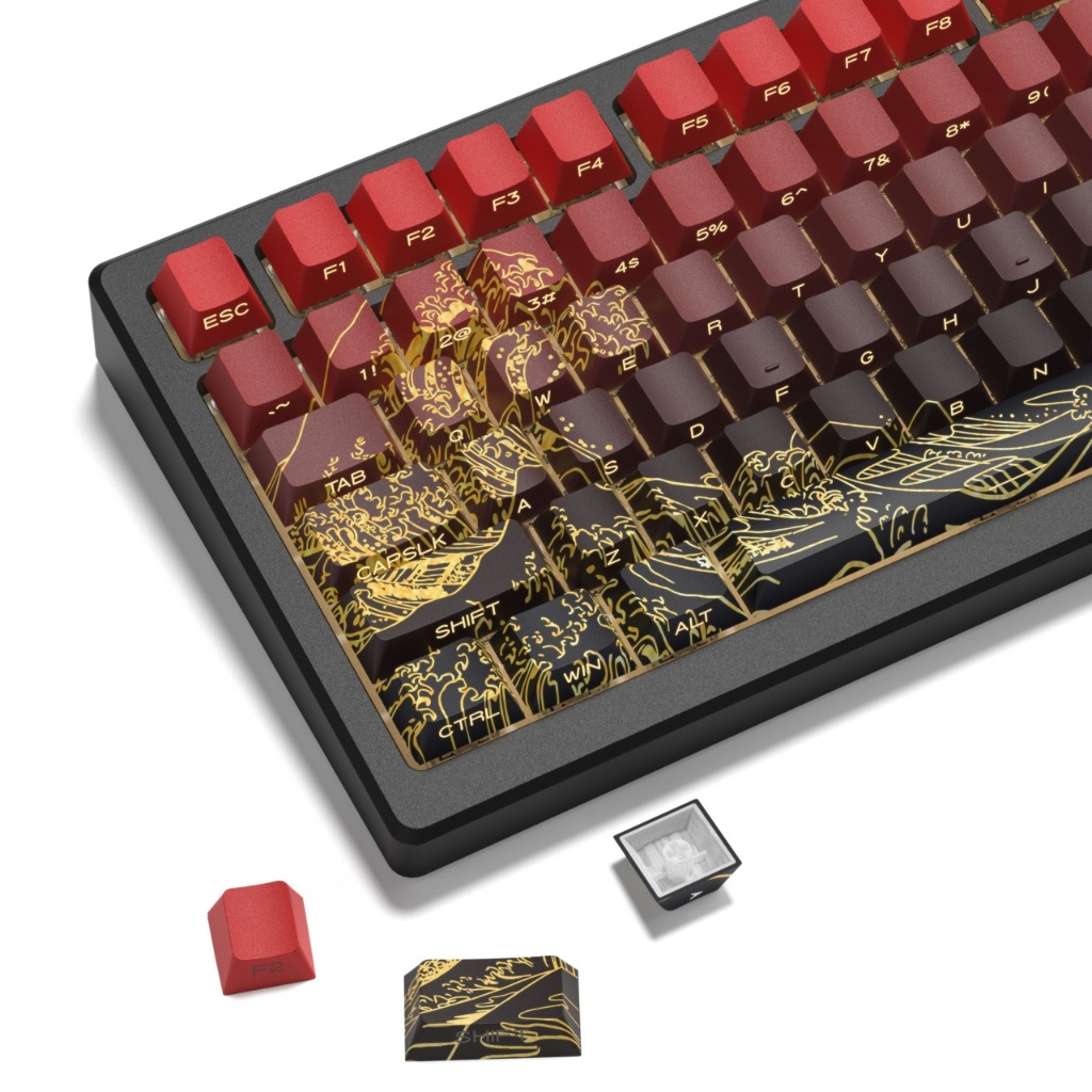 Womier 130 คีย์ Coral Sea Dye Sub Thermal PBT Shine ผ่าน Keycaps