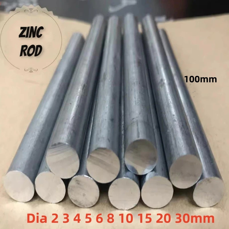 99.9% Purity Zinc Rod Solid Round Bar Dia 2-30 มม.Anode Electroplating Marine Anticorrosive ทดลอง-1/2/5 ชิ้น