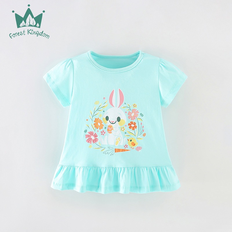 เสื้อยืดแขนสั้น ลาย Forestkingdom แฟชั่นฤดูร้อน สไตล์ยุโรป และอเมริกา สําหรับเด็กผู้หญิง 24 ชิ้น - รูปที่ 6