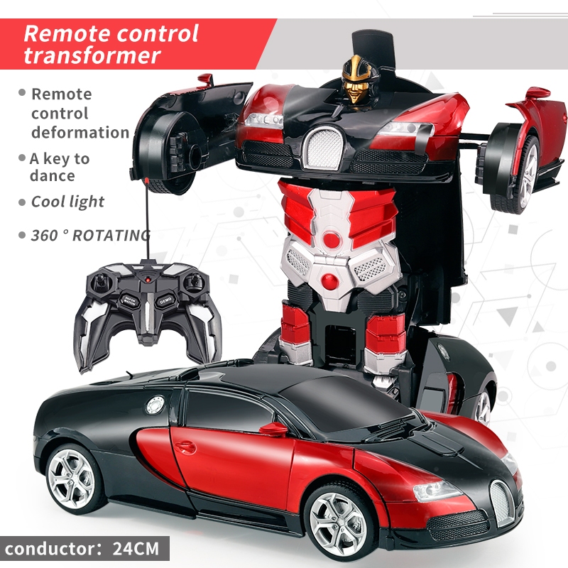 Transformers RC Robot 1:18 รถ Lamborghini พร้อมไฟของเล่นหมุนได้ 360 องศาสําหรับเด็ก