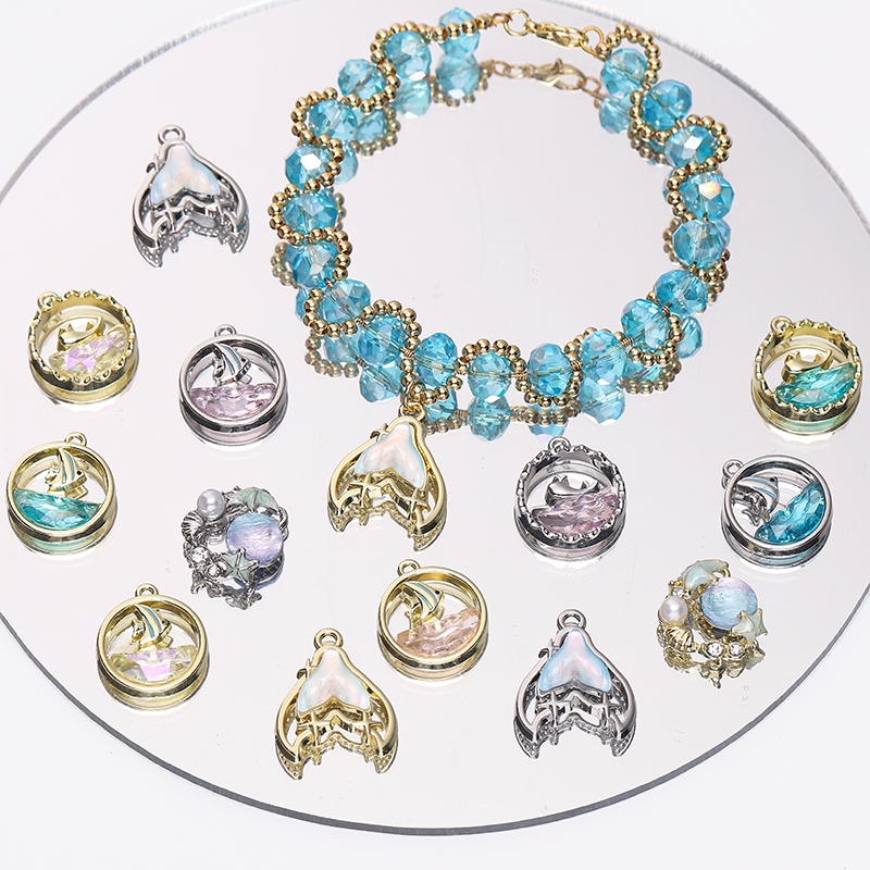 1 PC Fishtail จี้ปลาวาฬจี้ปลาดาวจี้ DIY Ocean Series Charm เครื่องประดับทําด้วยมืออุปกรณ์เสริม