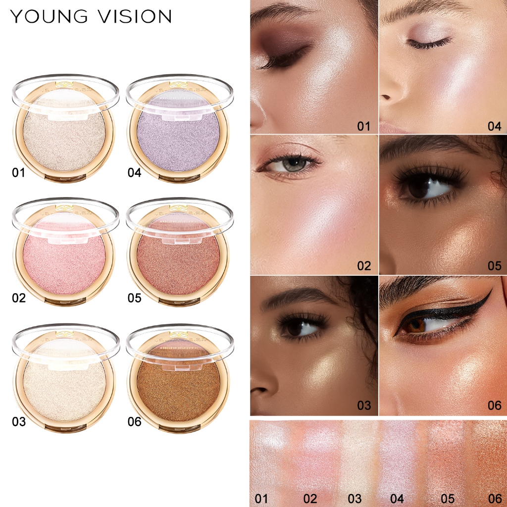 YOUNG VISION แป้งไฮไลท์อบเพื่อความกระจ่างใส การตั้งค่า คอนทัวร์ และสร้างเงาจมูกสามมิติ