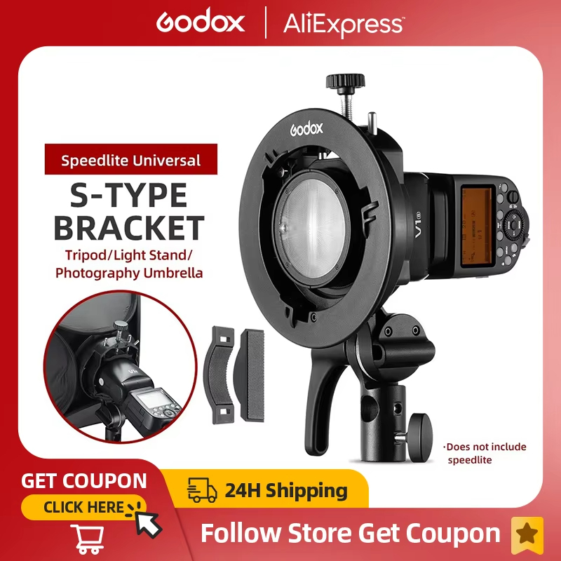 Original Godox S2 Bowens Mount Flash S-type Holder Bracket สําหรับ Godox V1 V860II AD200 AD400PRO Sp
