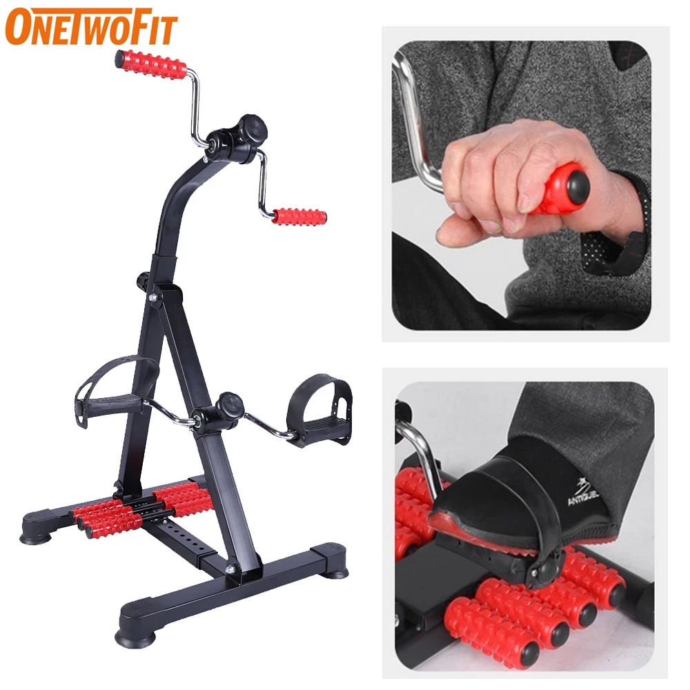 OneTwoFit จักรยานมือปั่นเท้าปั่น จักรยานออกกําลังกาย เครื่องออกกำลังกาย ผู้สูงอายุ พร้อมที่นวดเท้า (ไม่มีหน้าจอแสดงผล)