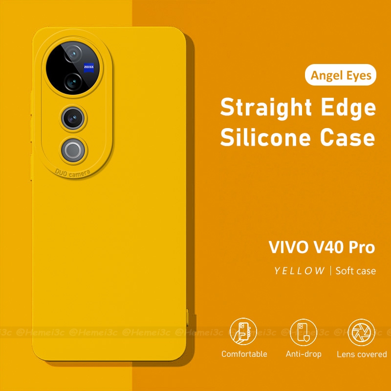 สําหรับ Vivo V40 Pro Casing Square Side Soft TPU Phone Case Cover