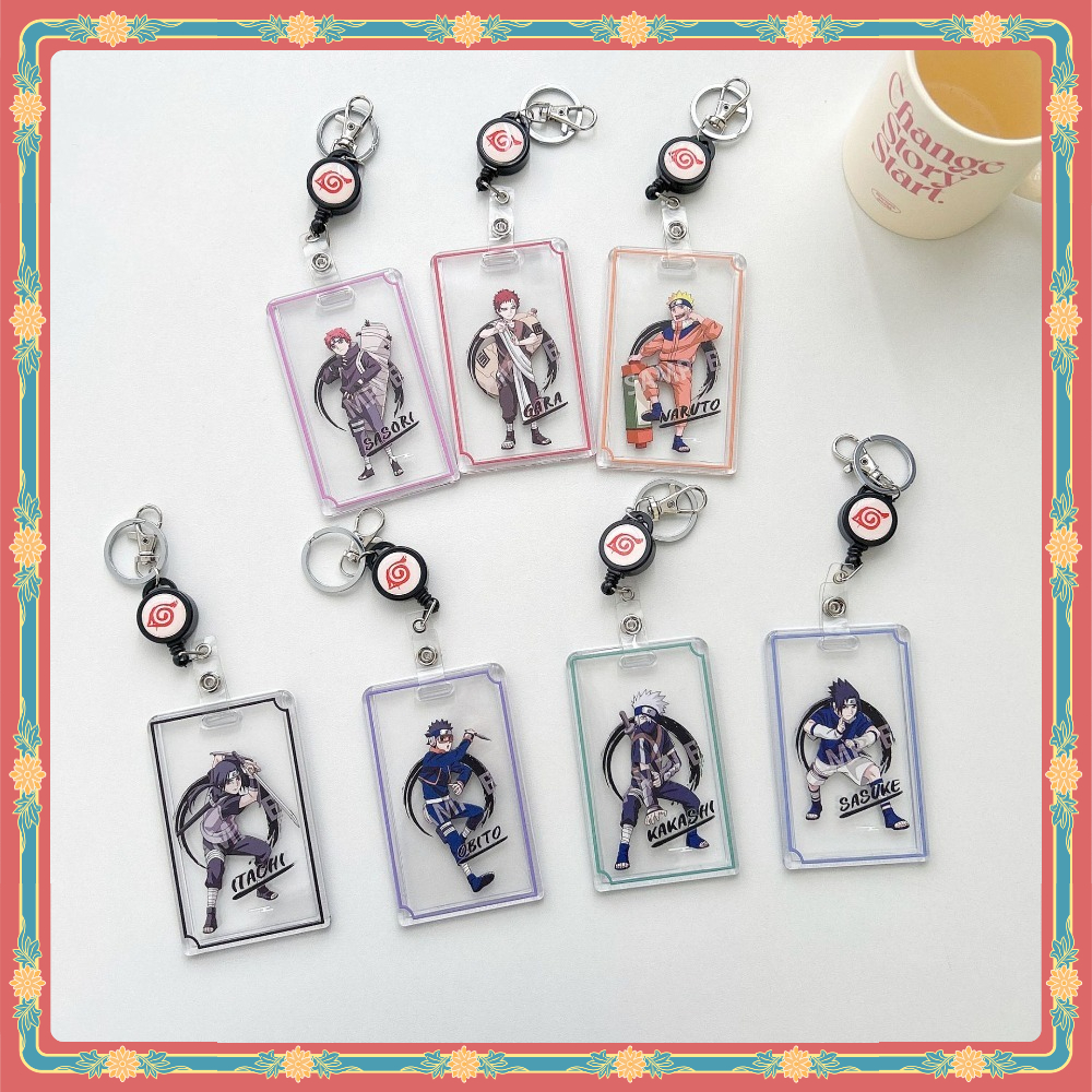 ใหม่ Transparent Naruto Multi-Function Retractable Card Holder ป้ายชื่อ ID Holder สะดวก Swip บัตรธนาคาร/รถบัส/ควบคุมประตู/นักเรียน/ใบอนุญาตทํางาน พร้อมเคสป้องกันรูปโพลารอยด์ ป้องกันหาย