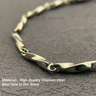 สร้อยข้อมือ Mobius เหล็กไทเทเนียมพื้นฐานสําหรับผู้ชายและคู่/ทุกวันแฟชั่นอเนกประสงค์ไม่ซีดจาง Wristchain HMB85