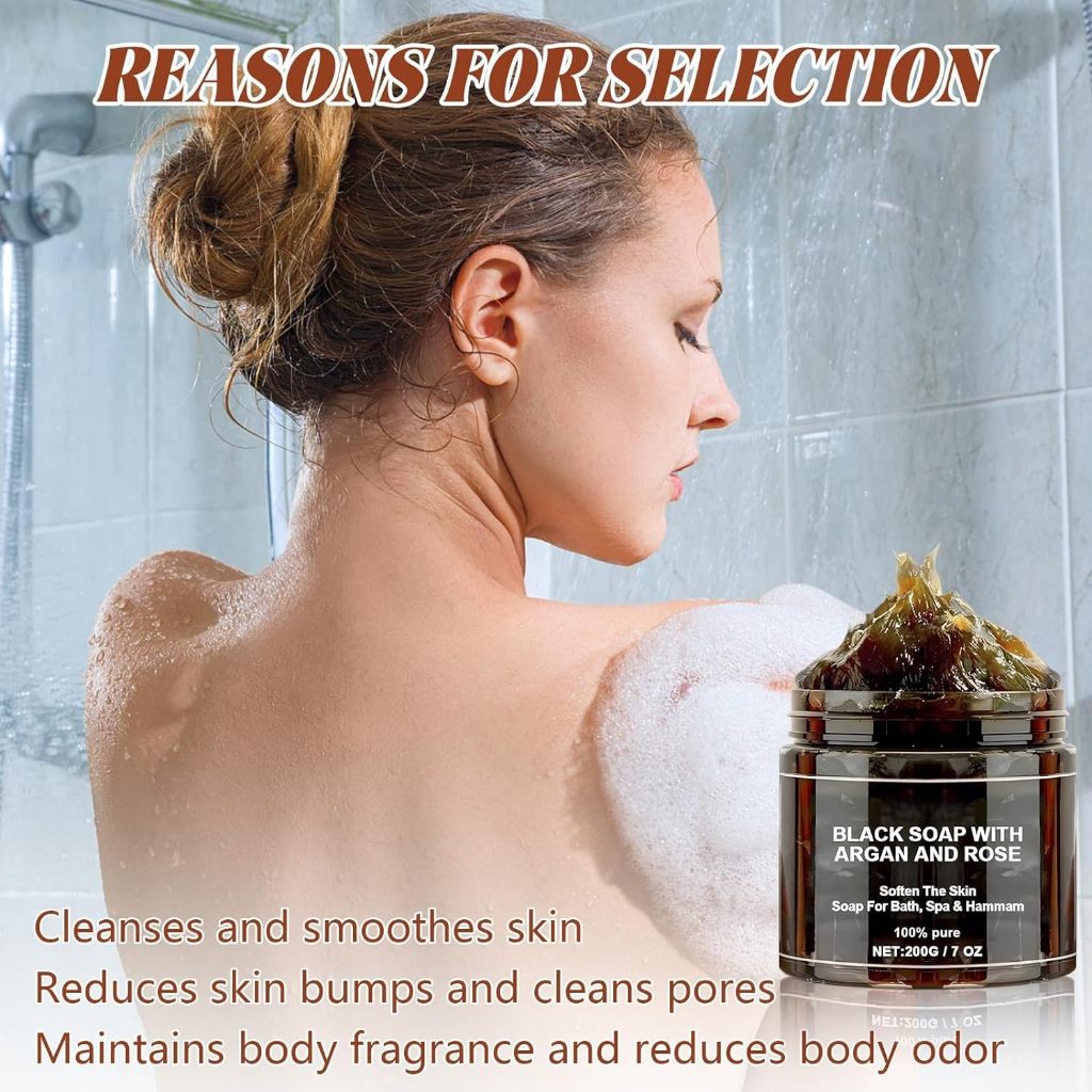 สบู่มังกร Honor Morocco Black With Argan And Rose, Zawina Morocco Black Beldi Soap, สบู่ดําโมร็อกโก 