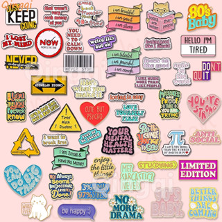 ป้ายคําคมตลก 50 รูปแบบ I Am สวยงาม เคลือบพิน ข้อความ ที่มีสี…