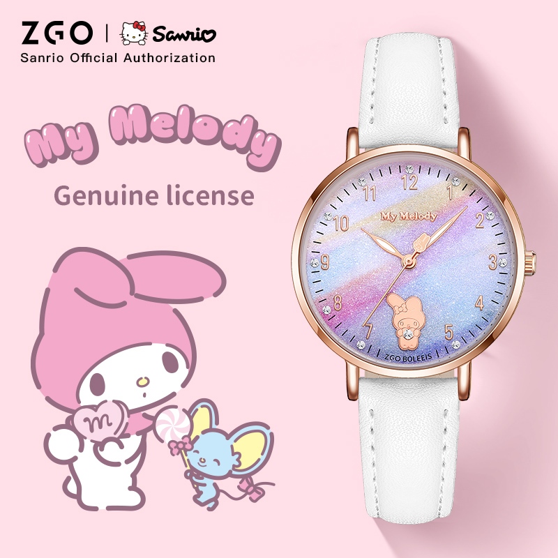 ZGO Sanrio นาฬิกาข้อมือควอตซ์ เรืองแสง กันน้ํา สําหรับเด็กผู้หญิง นักเรียนประถม 267