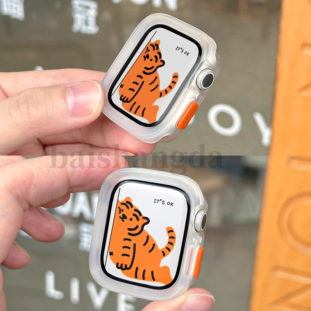 เคสนาฬิกาข้อมือ ซิลิโคนนิ่ม ชุบไฟฟ้า กันกระแทก สําหรับ Apple Watch 44 มม. 45 มม. 40 41 มม. Ultra 6 5