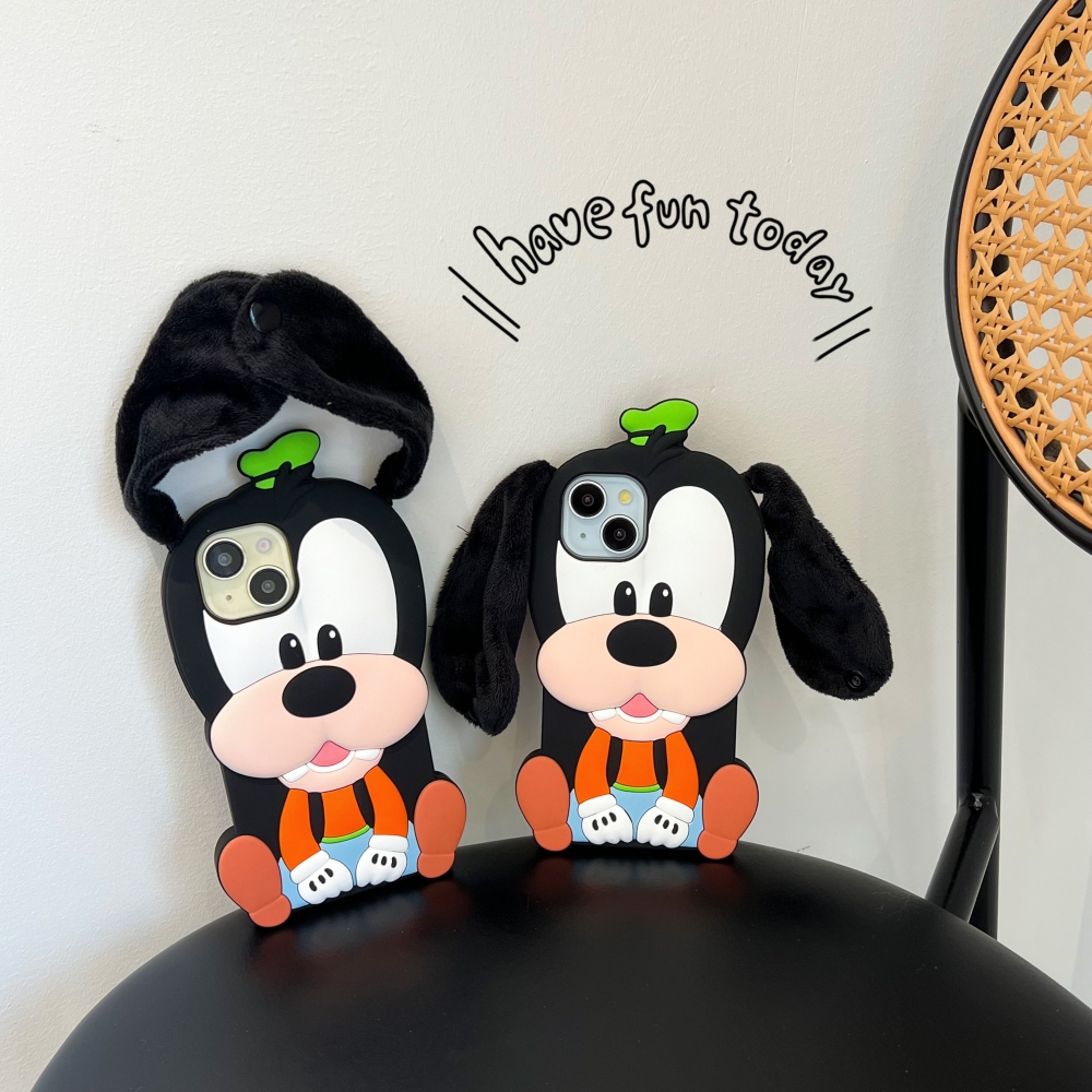 สําหรับ iPhone 16 15 14 13 Pro Max Kawaii หูใหญ่ Goofy Goof เคสซิลิโคนอ่อนนุ่มน่ารัก