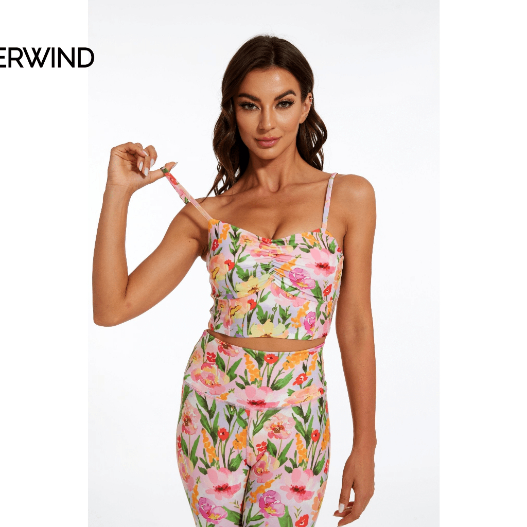 Silverwind Floral Paradise สปอร์ตบราสําหรับผู้หญิง โยคะ พิลาทิส ออกกําลังกาย ยิม นุ่ม ไร้รอยต่อ ระบายอากาศได้