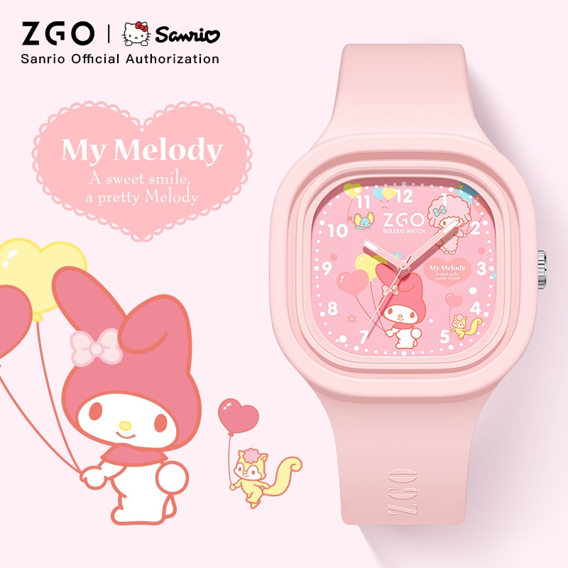 ZGO Melody นาฬิกาข้อมือควอตซ์ สายเจลลี่แท้ สําหรับเด็กผู้หญิง 887
