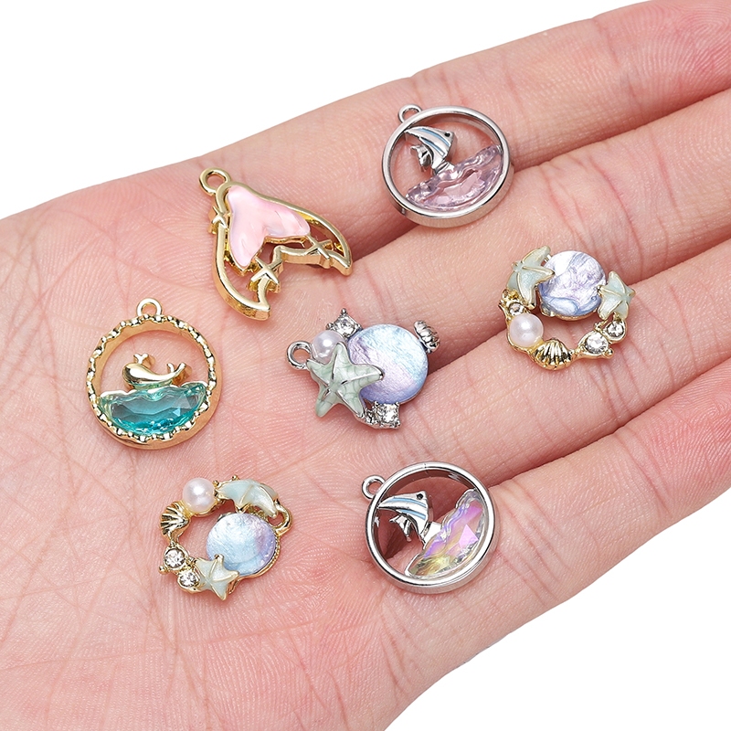1 PC Whale จี้ปลาดาวจี้ Fishtail จี้ DIY Ocean Series Charm สําหรับเครื่องประดับทํา DIY สร้อยข้อมือสร้อยคอ