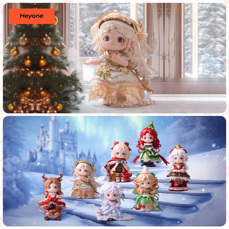 Heyone-joy Christmas Secret Ball Series Mystery Box Blind Box Action รูปน่ารัก-เต็มกล่อง