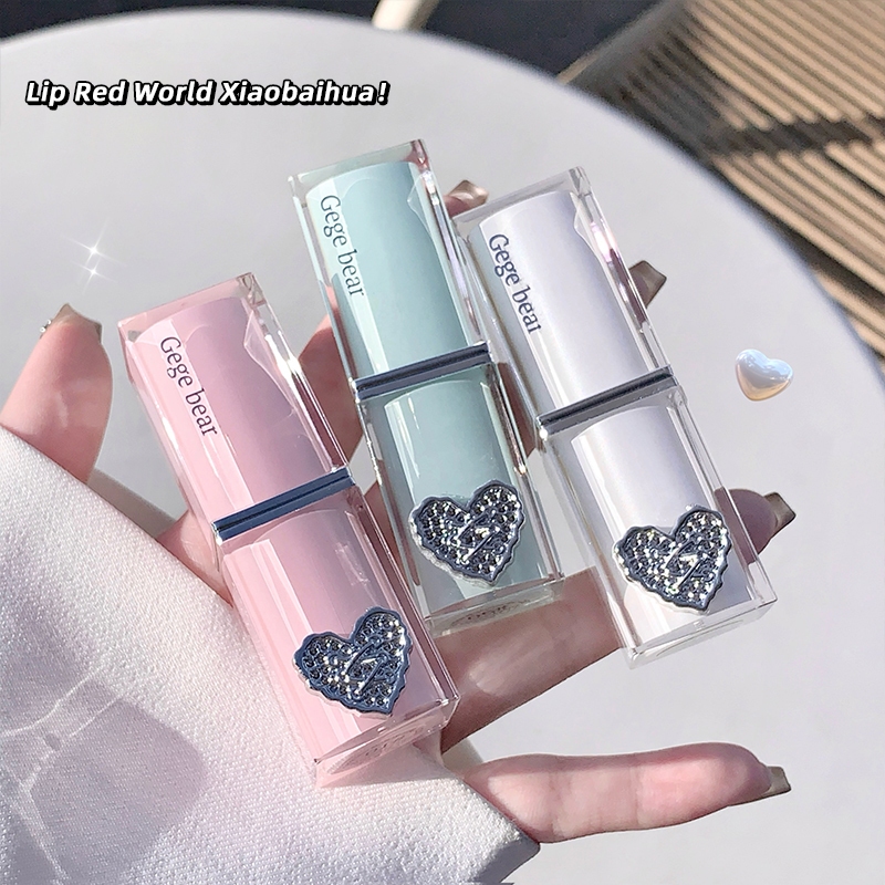 Gege BEAR ลิปสติก 3.8g มอยซ์เจอไรเซอร์ติดทนนาน เจลลี่ลิปพีชสีชมพู แซนวิชรักลิปสติก GX1185