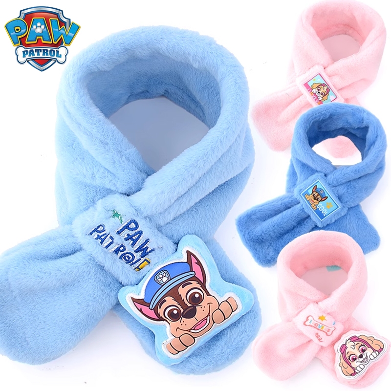 Paw Patrol ผ้าพันคอ ผ้ากํามะหยี่ขนนิ่ม อบอุ่น แฟชั่นฤดูใบไม้ร่วง ฤดูหนาว สไตล์เกาหลี สําหรับเด็กผู้ชาย