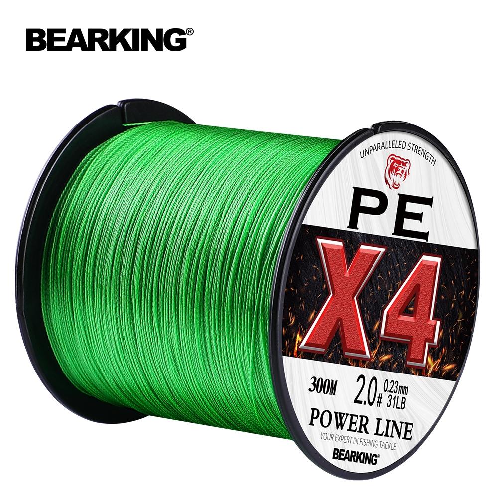Bearking ยี่ห้อ 4 Strands 100M PE สายตกปลาถัก 10-93LB Multifilament สายตกปลา Smooth สําหรับปลาคาร์พตกปลา