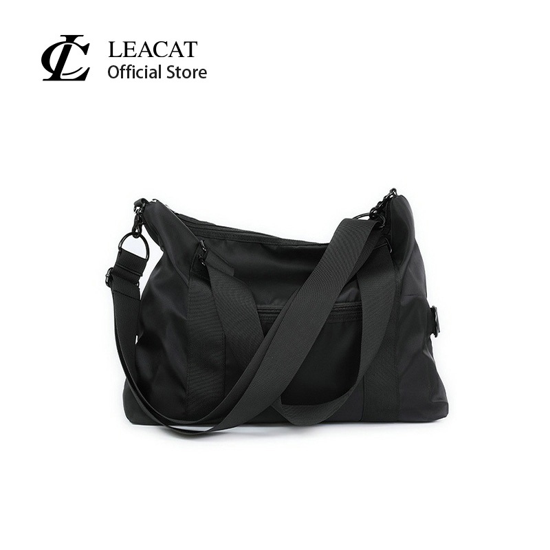 Leacat กระเป๋าถือ กระเป๋าสะพายไหล่ ผ้าไนล่อน ทรงโท้ท ขนาดใหญ่ จุของได้เยอะ น้ําหนักเบา สําหรับผู้ชาย
