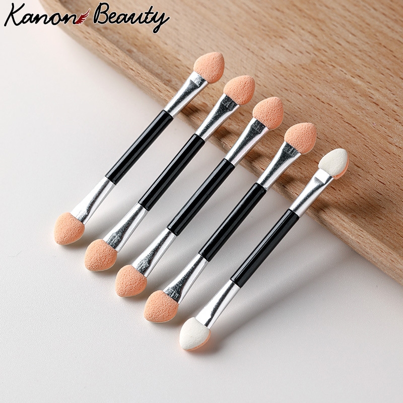 อายแชโดว์ Applicator Pro Sponge Double Ended Make Up Supplies แปรงทาอายแชโดว์แบบพกพา แปรงทาแป้งกระจกเล็บ