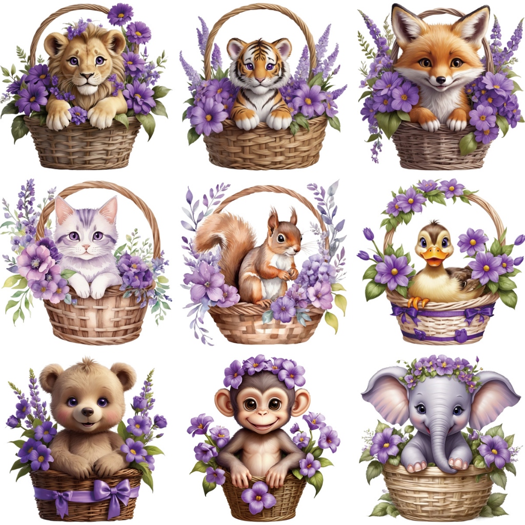 สัตว์สติกเกอร์ความร้อนดอกไม้ตะกร้าเสื้อผ้าสติกเกอร์ความร้อนกด Appliqued Hoodies เสื้อยืด Diy Parches Ropa สัตว์แพทช์