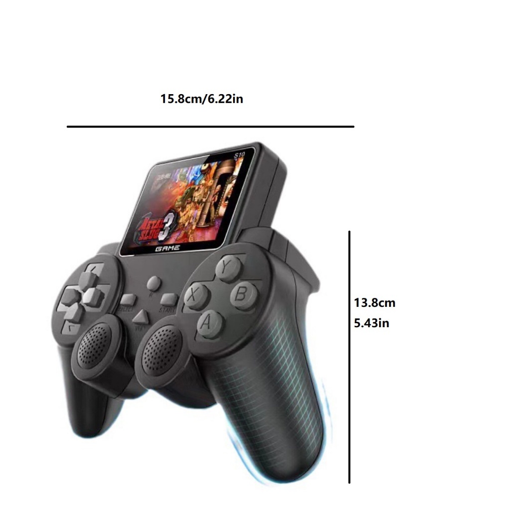S10 รีโมทคอนโทรลขนาดเล็กจับคอนโซลเกมมือถือ Retro 520 เกม 2.4 นิ้ว AV Output Video Single / Dual Player Controller