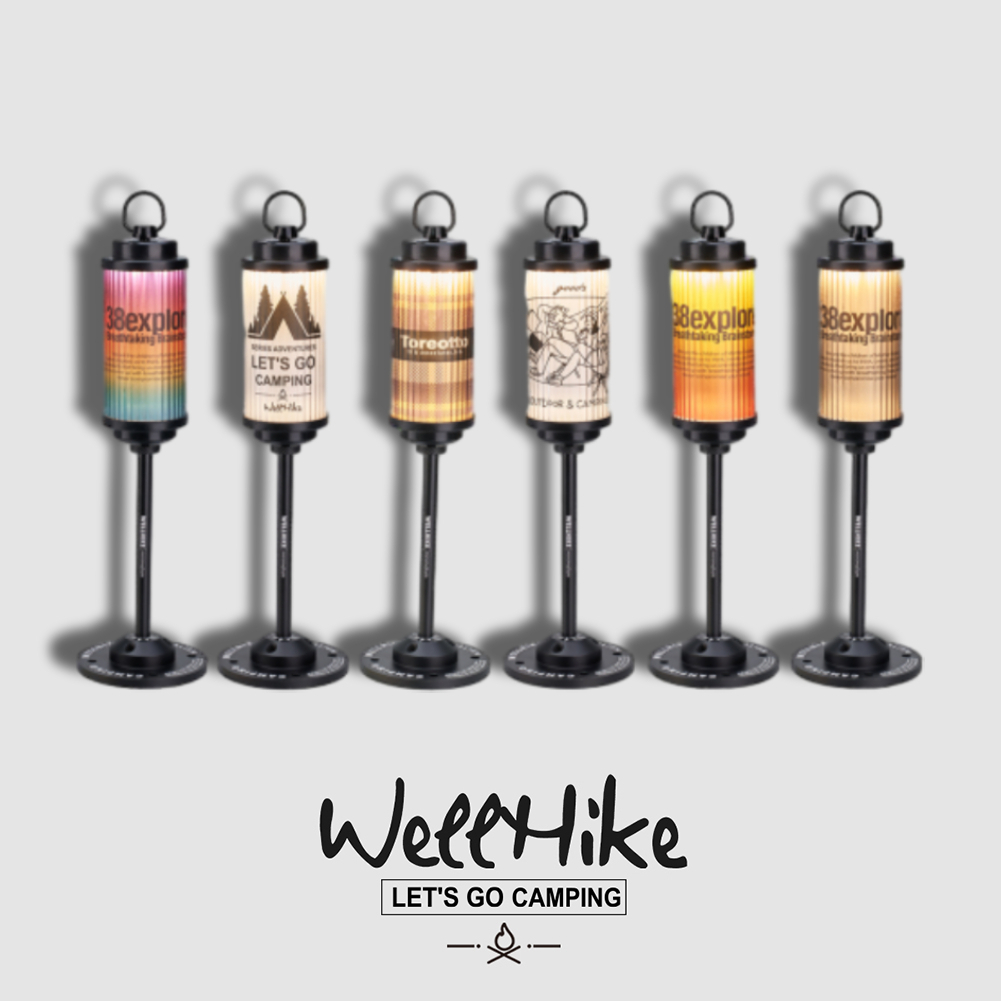 Wellhike 38Explore ไฟ LED ตั้งแคมป์กลางแจ้งอเนกประสงค์ เหมาะสำหรับกิจกรรมกลางแจ้ง ไฟฉุกเฉินแบบถือด้วยแม่เหล็ก ไฟฉายตั้งแคมป์แบบชาร์จ USB พกพา ติดตั้งได้กับขาตั้งกล้องและฐานแม่เหล็ก