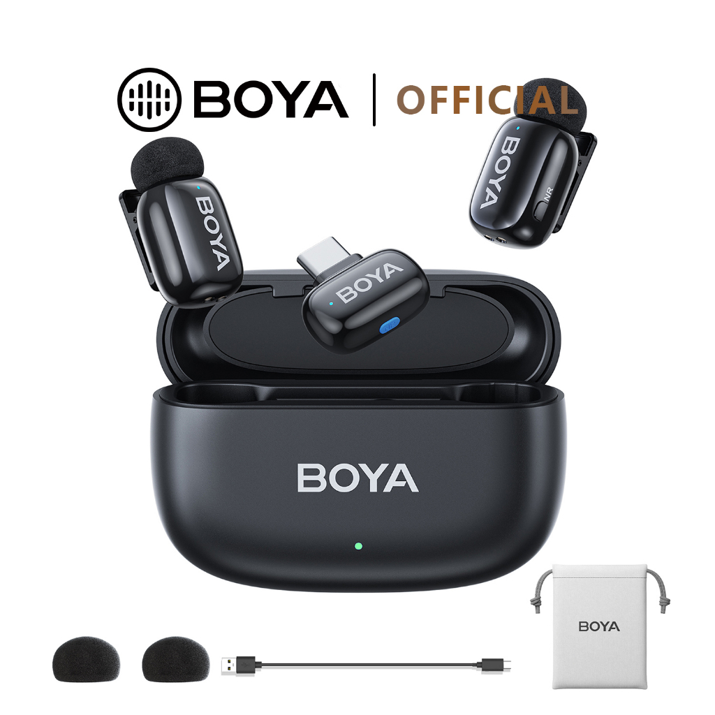 BOYA mini ไมค์ไร้สาย ตัดเสียงรบกวน ไมค์อัดเสียง เล็กที่สุด Type-C ไมค์ไอโฟน สำหรับ iPhone / Android