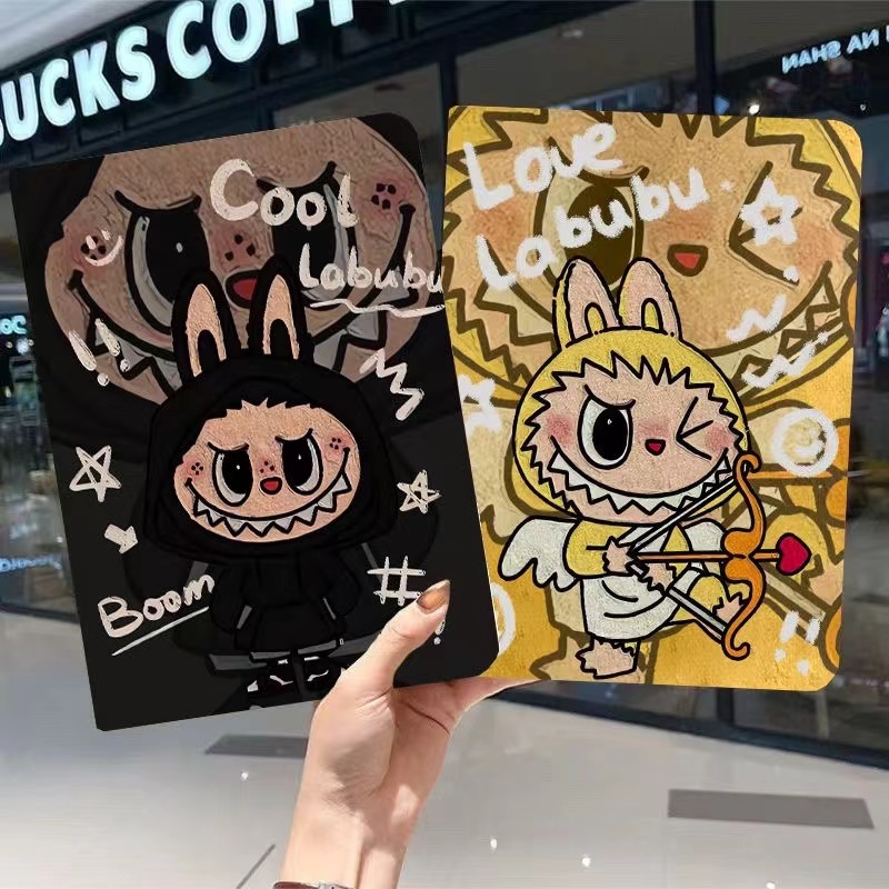 【LABUBU】For เคสไอแพด ลายการ์ตูน iPad Air4 Air5 10.9inch / 10.2 Gen9 Gen8 7th / iPad 2 3 4 / iPad Pro 9.7 Air1 Air2 / iPad Pro 10.5 / Mini 1 2 3 4 5 6 Smart Case