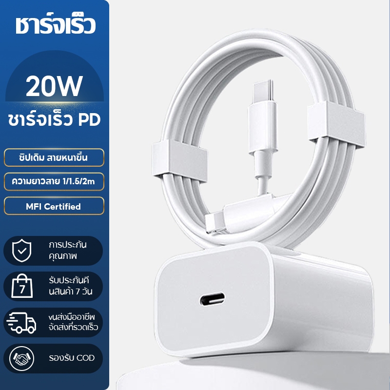 ชุดชาร์จ PD 20W เร็วสุด สายชาร์จ+หัวชาร์จ Fast Charger (สำหรับ ip5～15pro max / Ipad)
